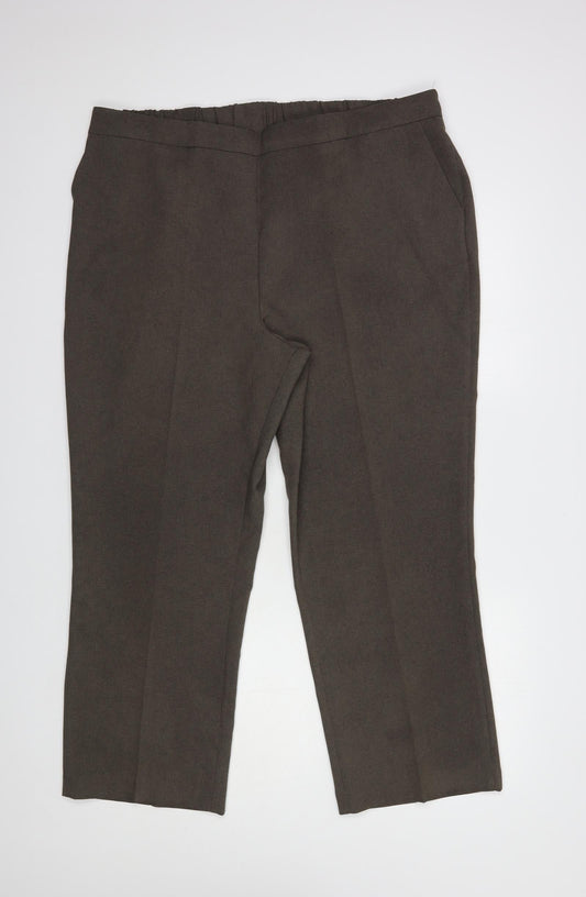 Bonmarché Womens Brown  Polyester Dress Pants Trousers Size 20 L28 in Regular