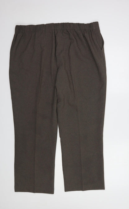 Bonmarché Womens Brown  Polyester Dress Pants Trousers Size 20 L28 in Regular
