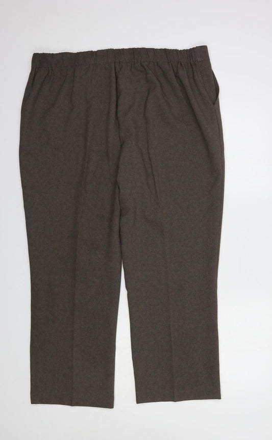Bonmarché Womens Brown  Polyester Dress Pants Trousers Size 20 L28 in Regular