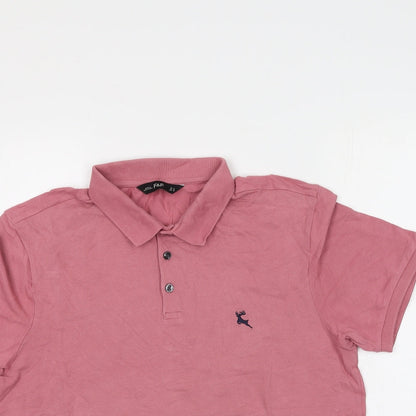 F&F Mens Red  Cotton  Polo Size M Collared