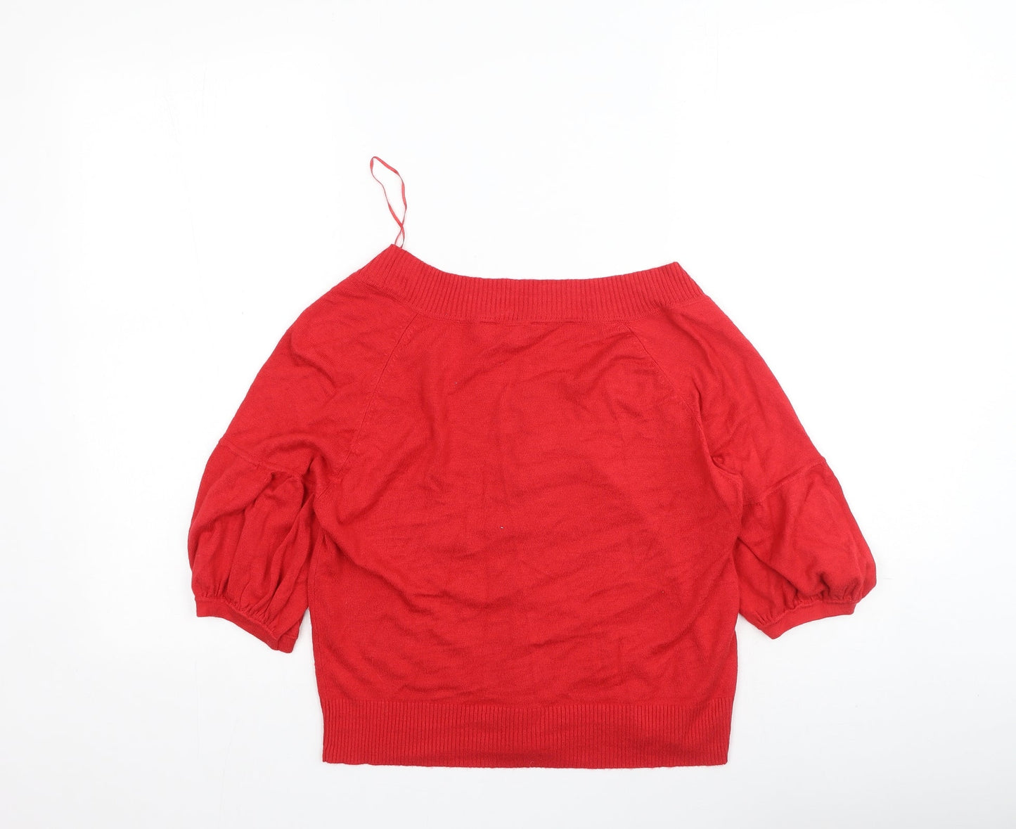 J.Taylor Womens Red Round Neck  Viscose Cardigan Jumper Size 16