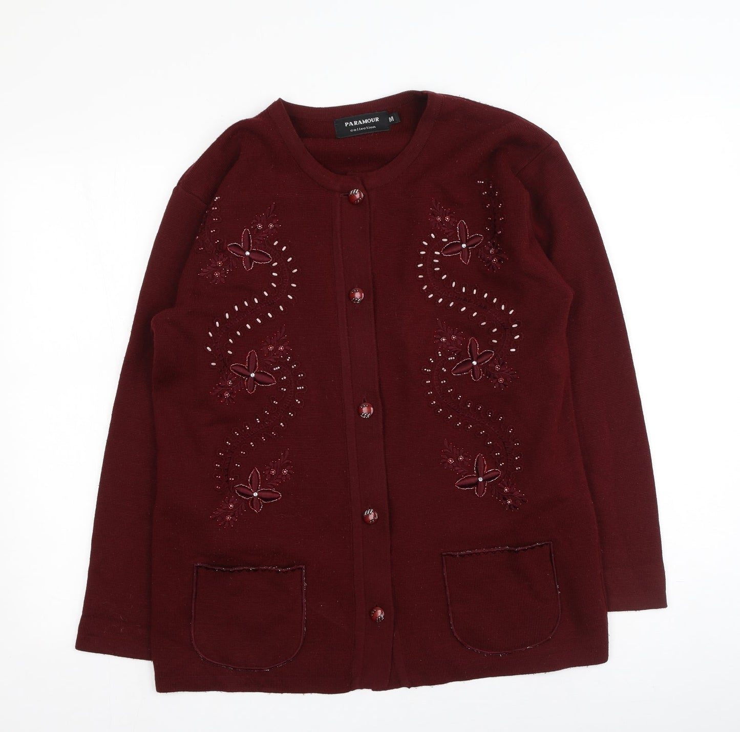 Womens UK Size M Paramour Red Cardigan Jumper