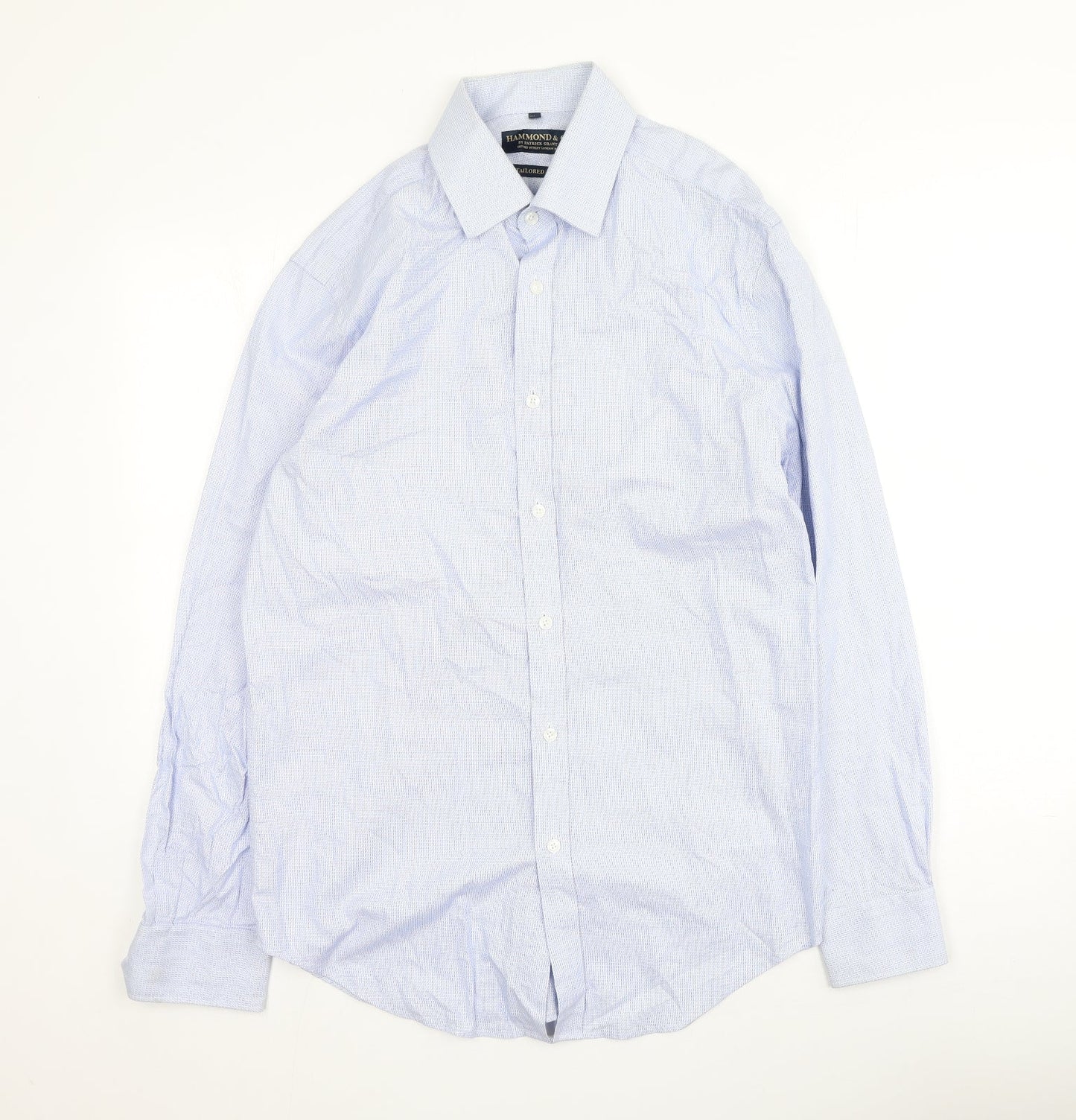 Mens UK Size 15.5 Hammond & Co Blue  Button-Up Long Sleeve Casual Shirt
