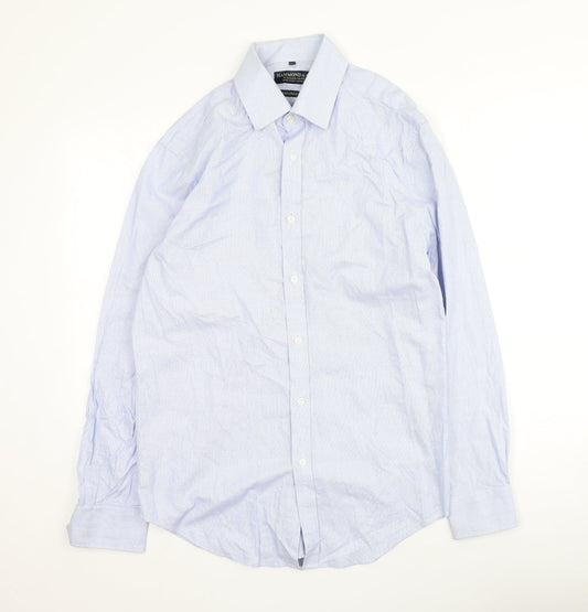 Mens UK Size 15.5 Hammond & Co Blue  Button-Up Long Sleeve Casual Shirt