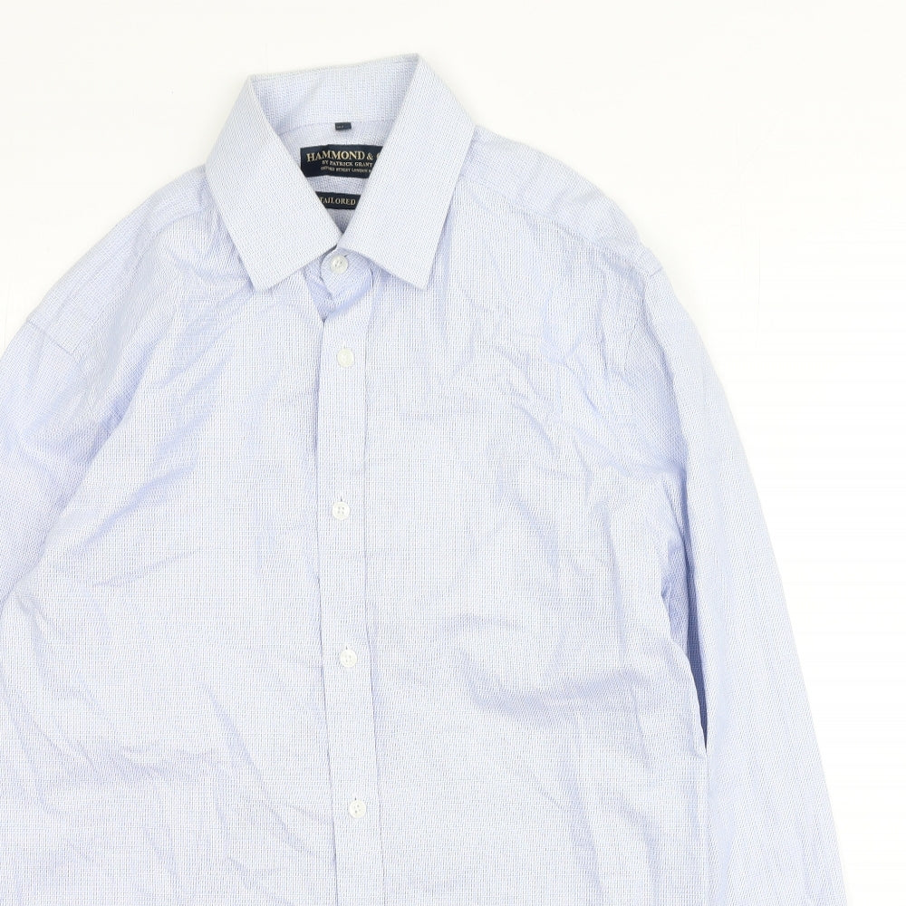 Mens UK Size 15.5 Hammond & Co Blue  Button-Up Long Sleeve Casual Shirt