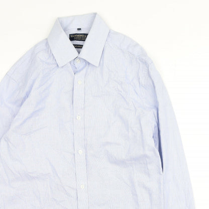 Mens UK Size 15.5 Hammond & Co Blue  Button-Up Long Sleeve Casual Shirt