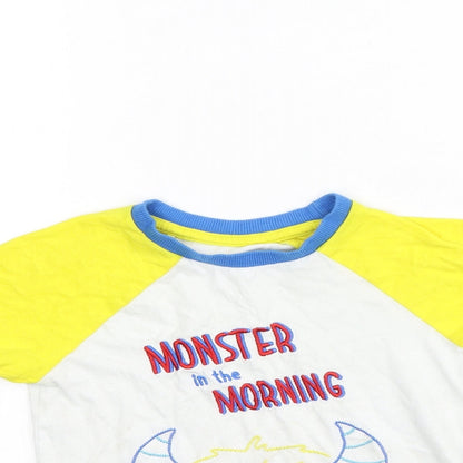 Dunnes Stores Boys Multicoloured  Cotton Basic Casual Size 4-5 Years Round Neck  - Monster