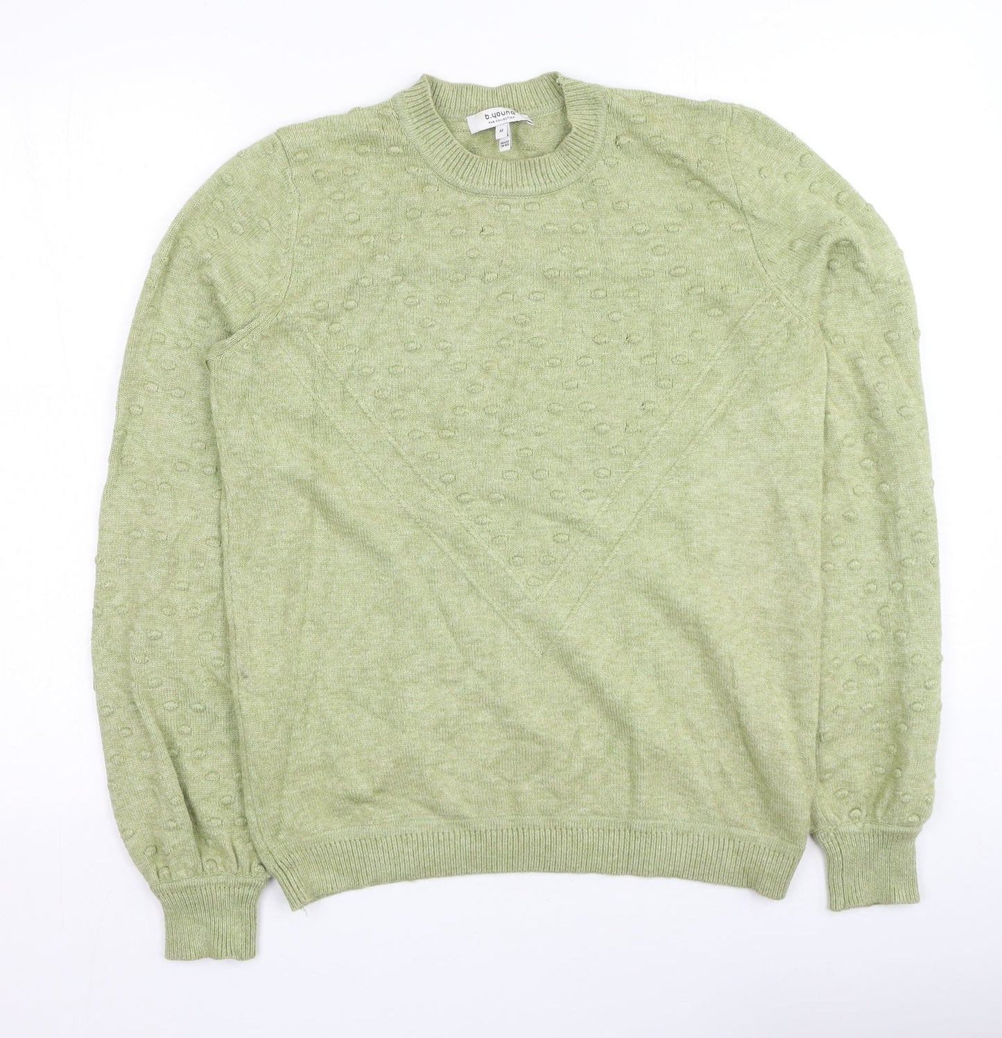 b.young Womens Green Round Neck  Viscose Pullover Jumper Size M