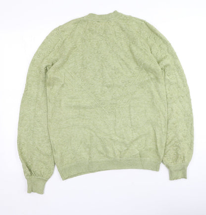 b.young Womens Green Round Neck  Viscose Pullover Jumper Size M