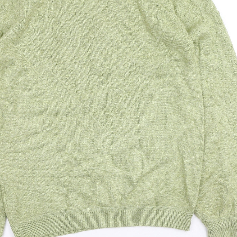 b.young Womens Green Round Neck  Viscose Pullover Jumper Size M