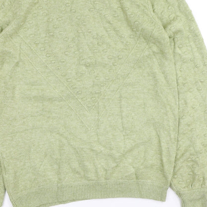 b.young Womens Green Round Neck  Viscose Pullover Jumper Size M