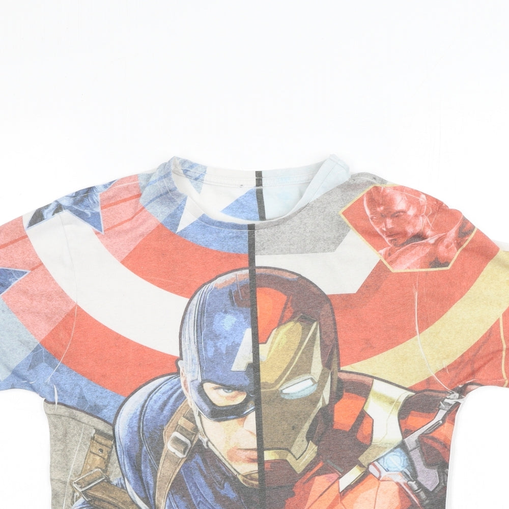 Preworn Mens Multicoloured  Polyester  T-Shirt Size XS Round Neck  - Marvel