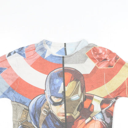 Preworn Mens Multicoloured  Polyester  T-Shirt Size XS Round Neck  - Marvel