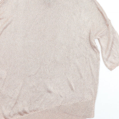 Womens UK Size S Preworn Gold Basic Blouse