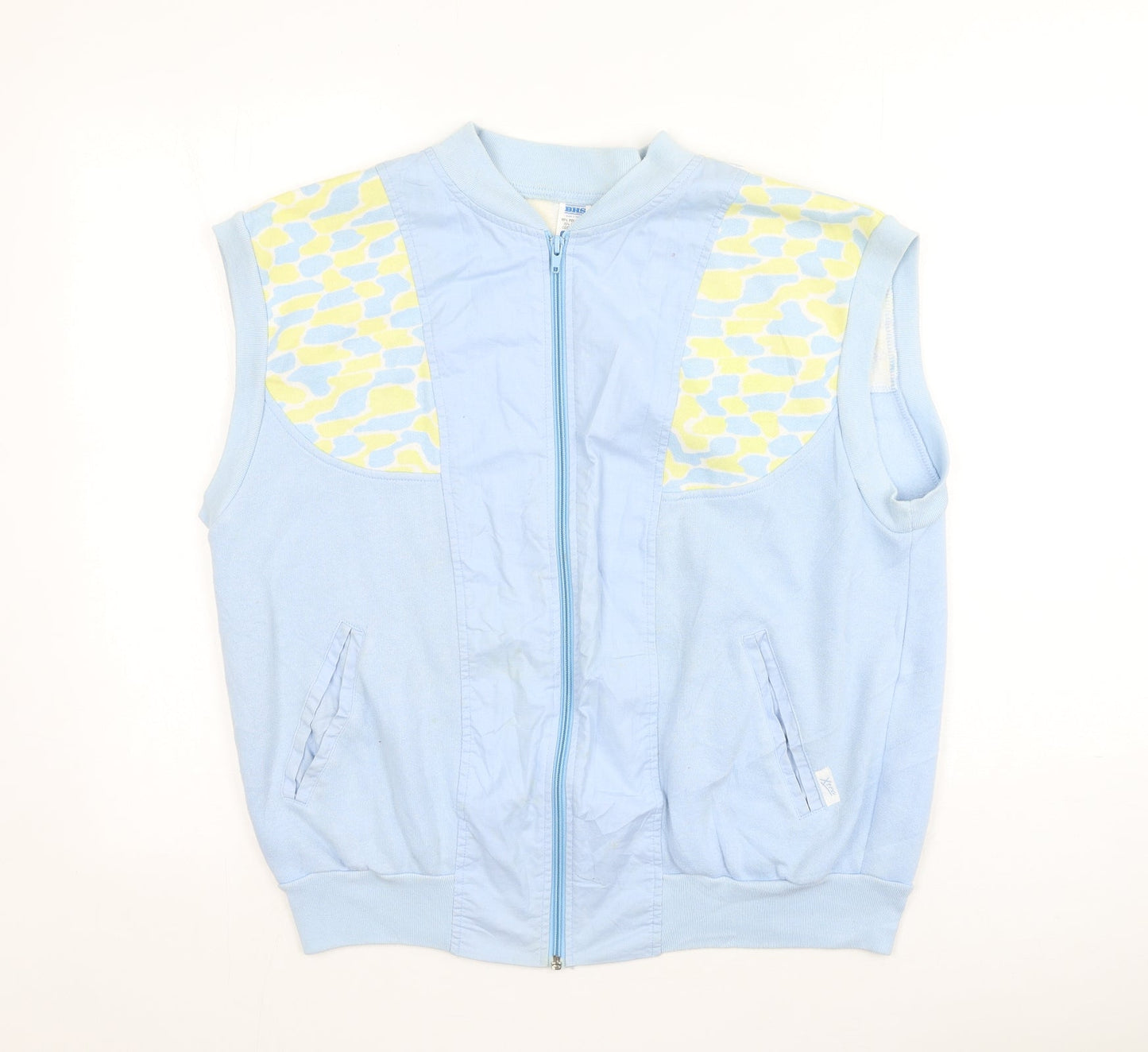 BHS Womens Blue High Neck  Polyester Full Zip Jumper Size 14