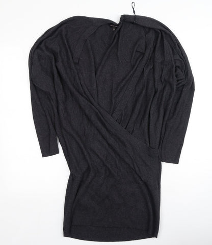 Preworn Womens Grey  Nylon Bodycon  Size 14  V-Neck