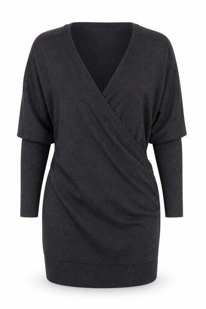 Preworn Womens Grey  Nylon Bodycon  Size 14  V-Neck