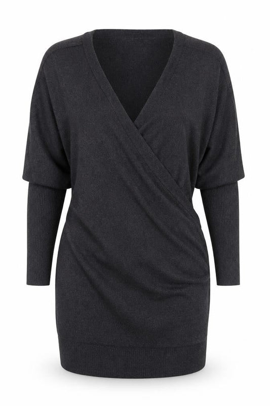 Preworn Womens Grey  Nylon Bodycon  Size 14  V-Neck