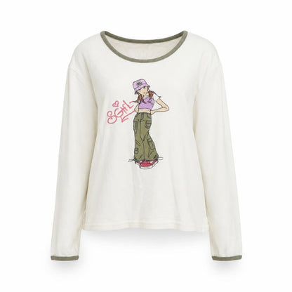 Dunnes Girls Beige  Cotton Basic Casual Size 7 Years Round Neck
