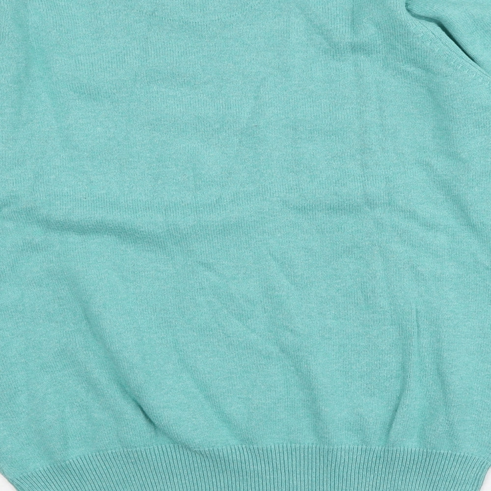 Blue Harbour Mens Blue V-Neck  Cotton Pullover Jumper Size S