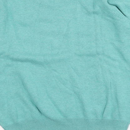Blue Harbour Mens Blue V-Neck  Cotton Pullover Jumper Size S