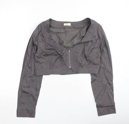 Jensen Womens Grey Round Neck  Polyester Cardigan Jumper Size S