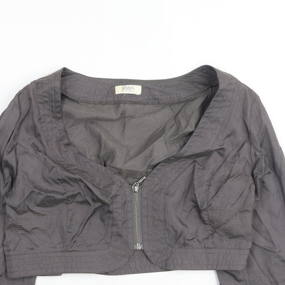 Jensen Womens Grey Round Neck  Polyester Cardigan Jumper Size S