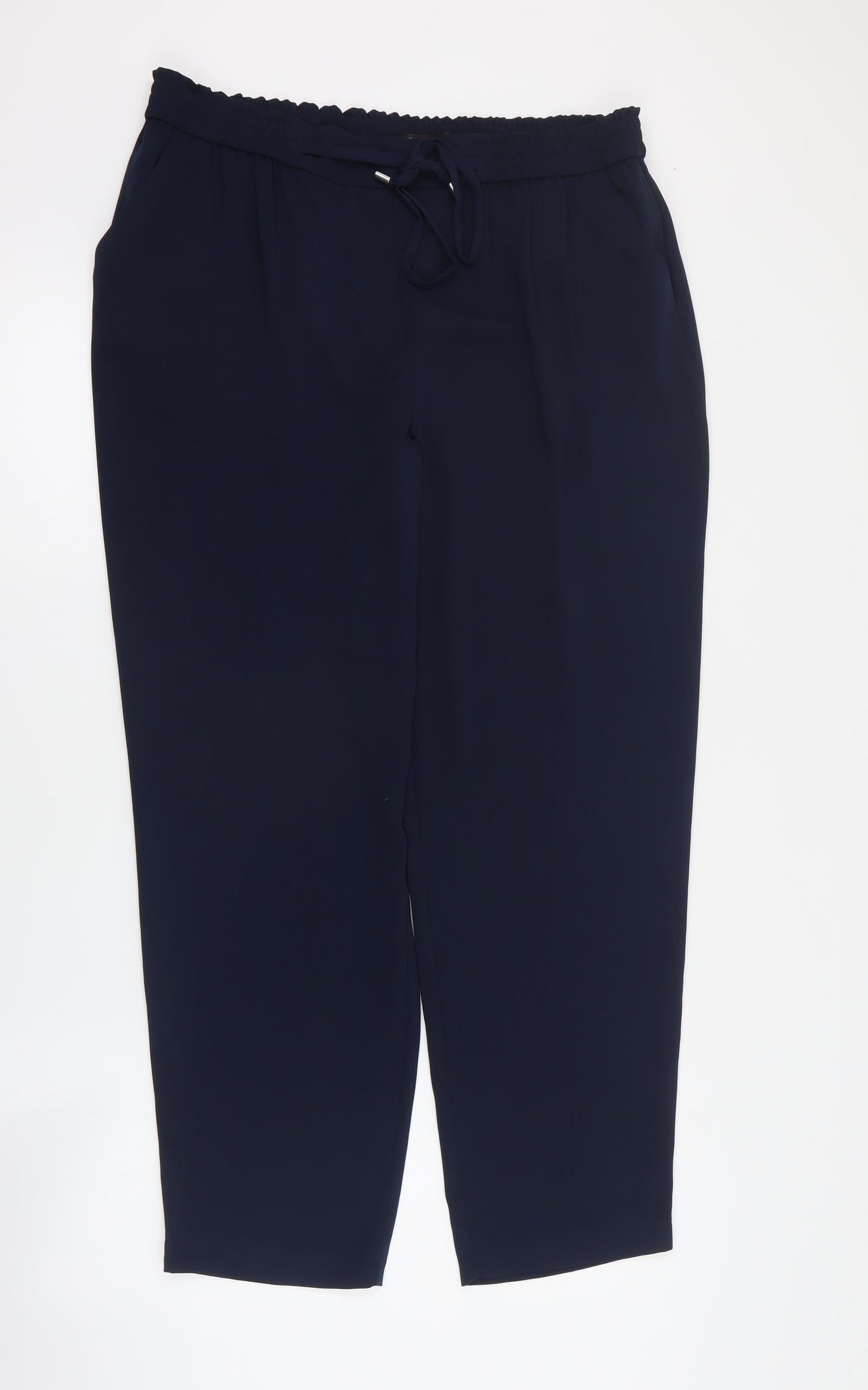 Womens UK Size 14 Dunnes Regular Fit Carrot Blue Trousers