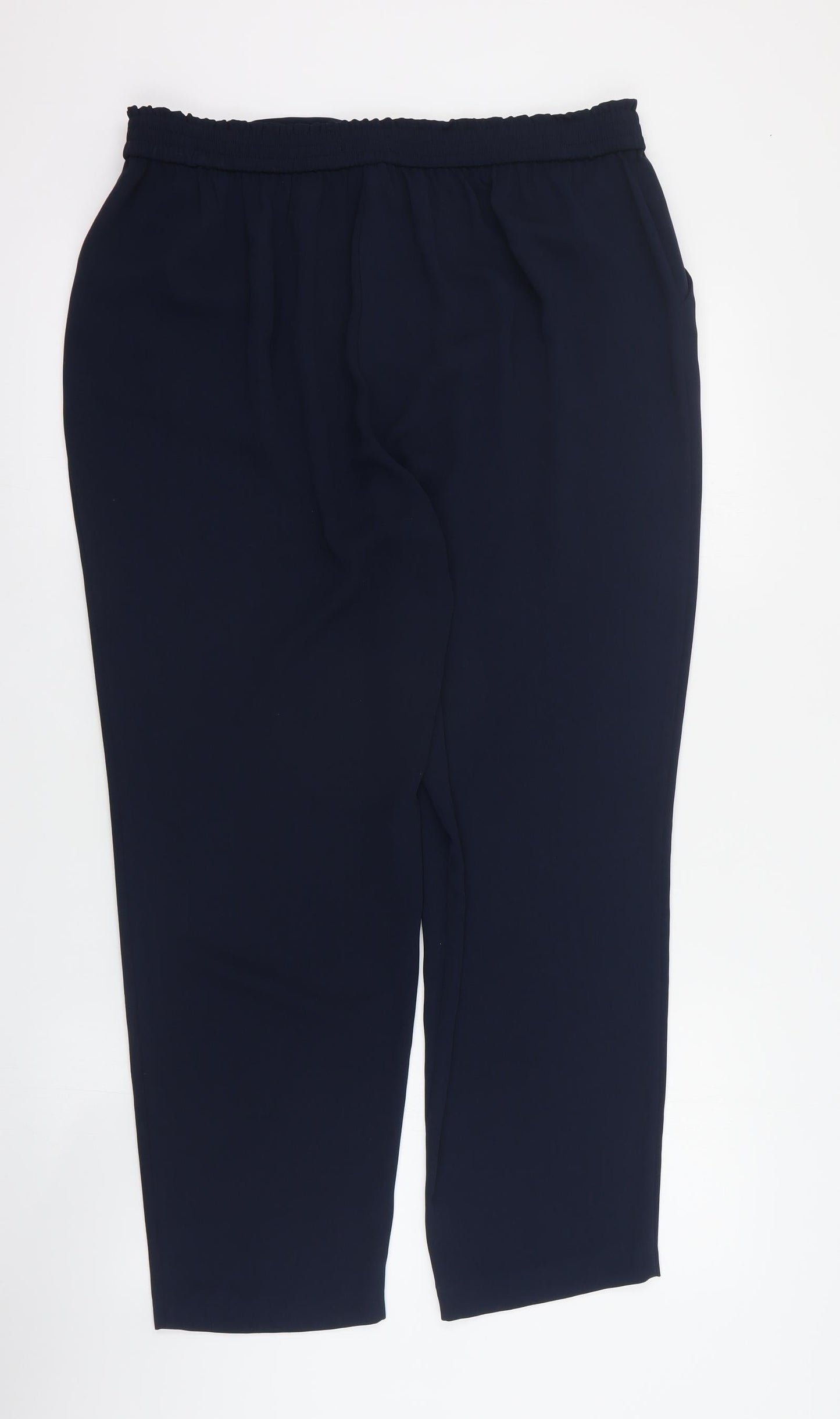 Womens UK Size 14 Dunnes Regular Fit Carrot Blue Trousers