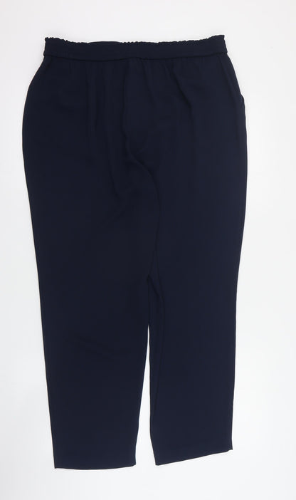 Womens UK Size 14 Dunnes Regular Fit Carrot Blue Trousers