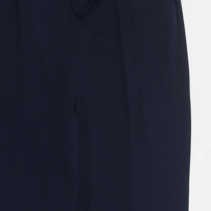 Womens UK Size 14 Dunnes Regular Fit Carrot Blue Trousers