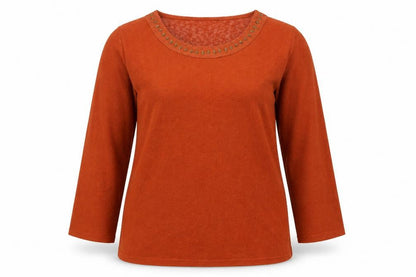 Womens UK Size M Isle Orange Pullover Jumper