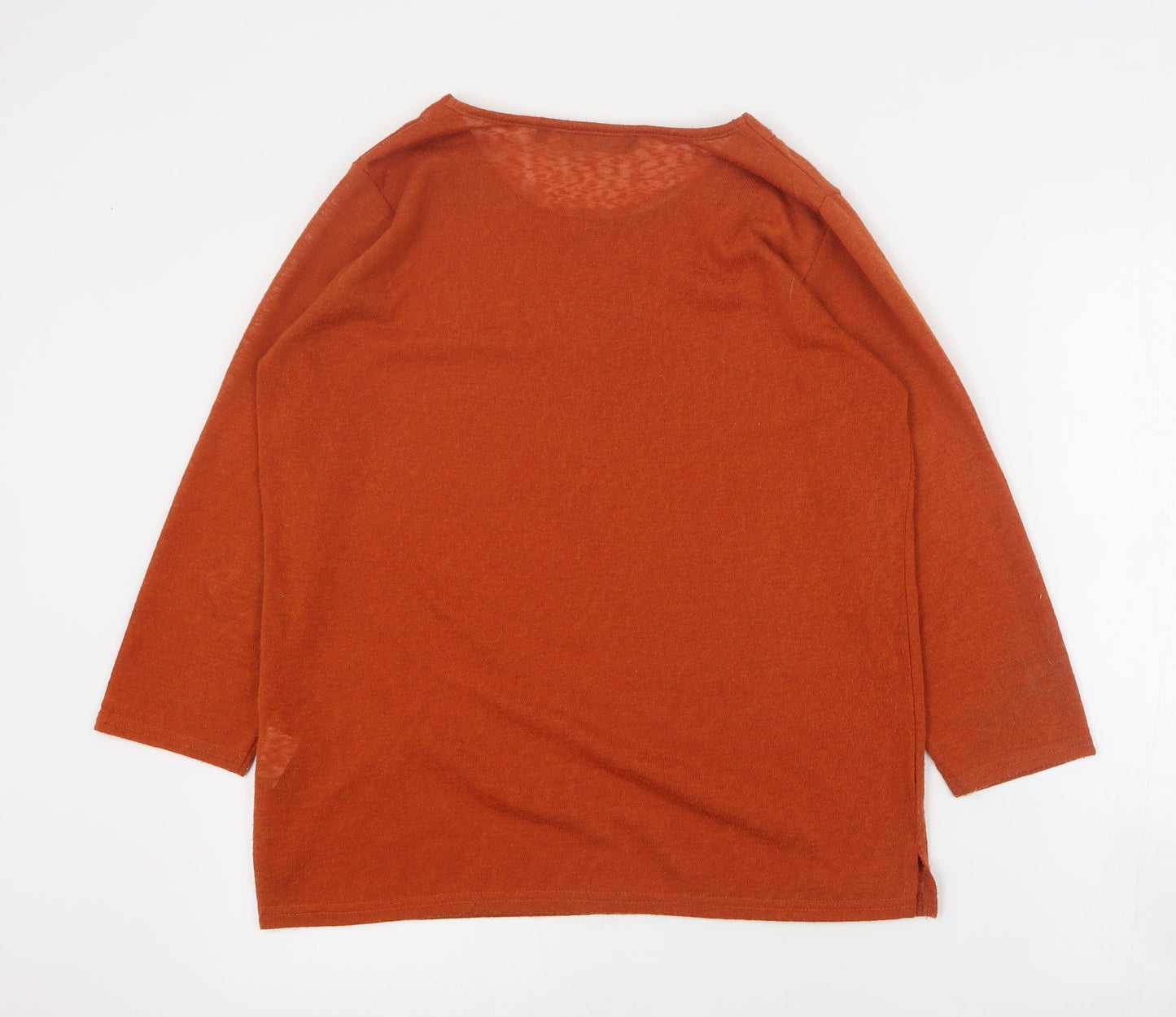 Womens UK Size M Isle Orange Pullover Jumper