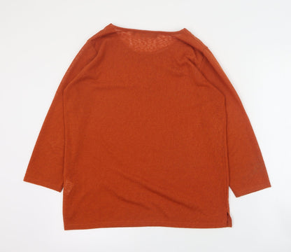 Womens UK Size M Isle Orange Pullover Jumper