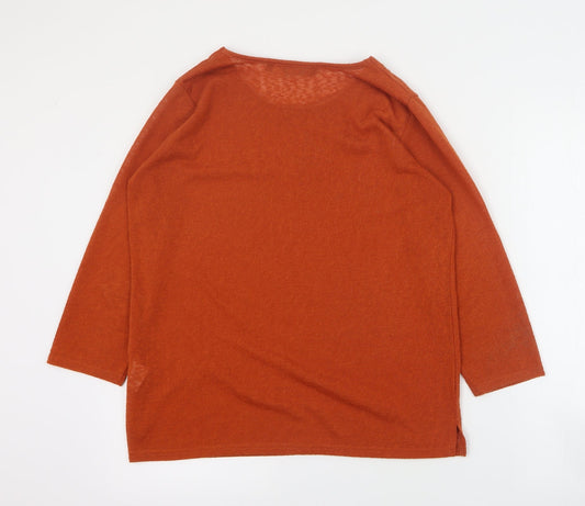 Womens UK Size M Isle Orange Pullover Jumper