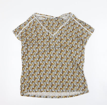 Womens UK Size 10 NEXT Yellow Basic T-Shirt