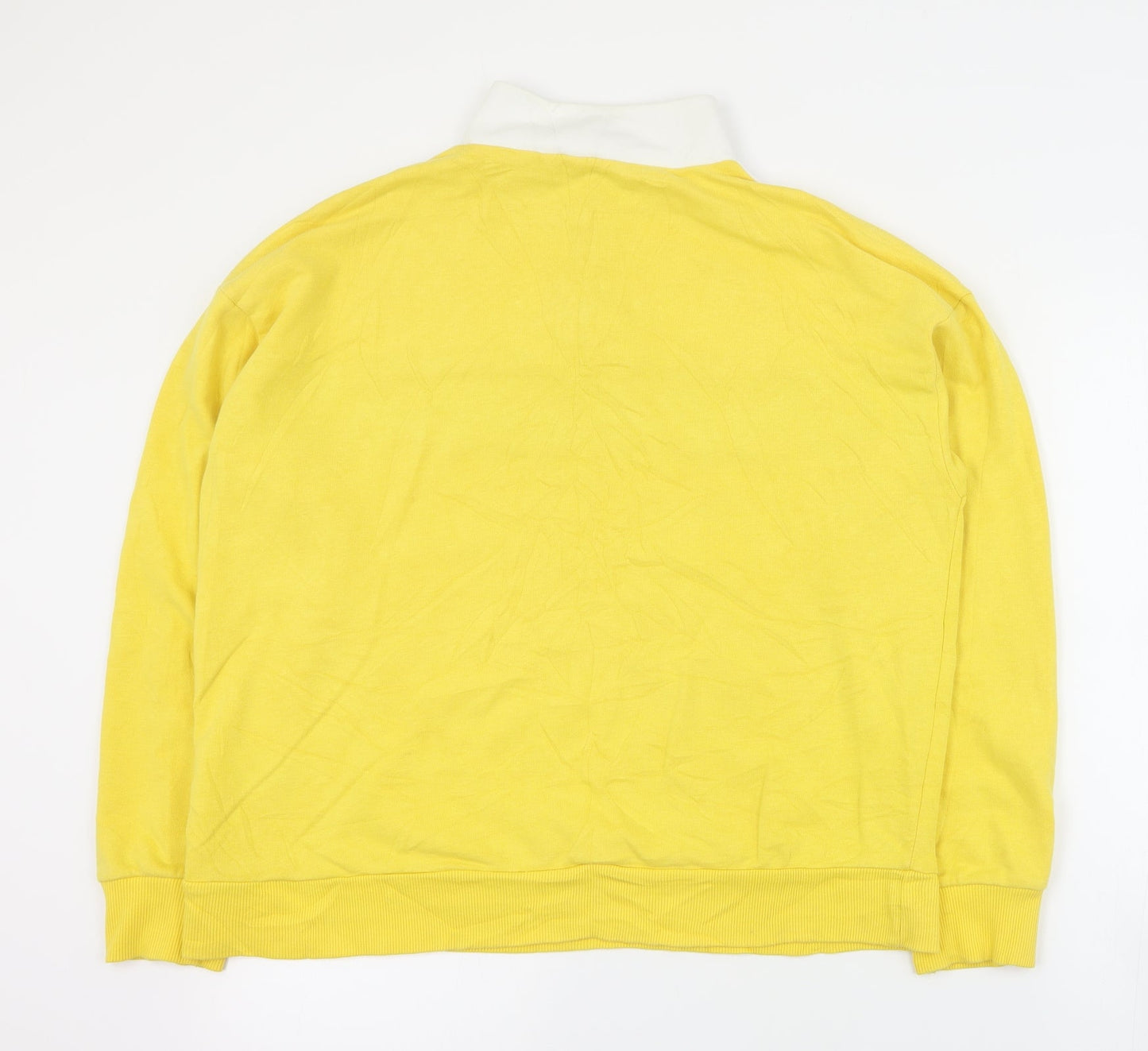 New Look Womens Yellow Colourblock Cotton Henley Sweatshirt Size 12  Zip