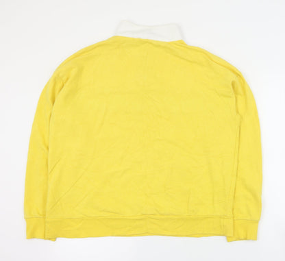 New Look Womens Yellow Colourblock Cotton Henley Sweatshirt Size 12  Zip