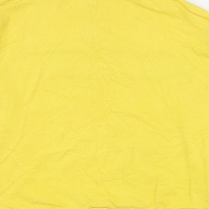 New Look Womens Yellow Colourblock Cotton Henley Sweatshirt Size 12  Zip