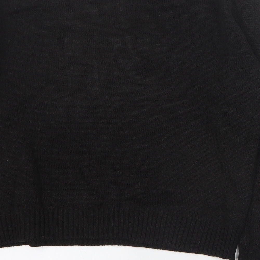 H&M Womens Black Round Neck  Acrylic Pullover Jumper Size S