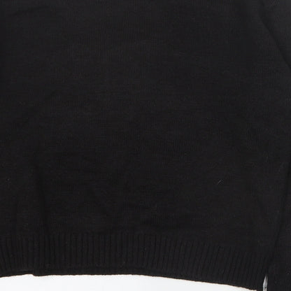 H&M Womens Black Round Neck  Acrylic Pullover Jumper Size S