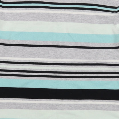 Gerry Weber Womens Grey V-Neck Striped Acrylic Pullover Jumper Size M