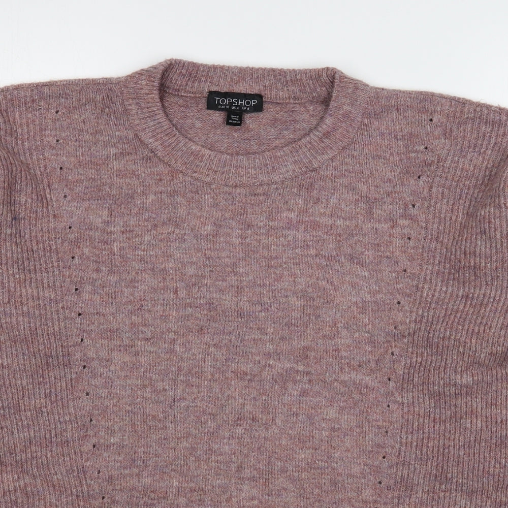 Womens UK Size 8 Topshop Pink Pullover Jumper