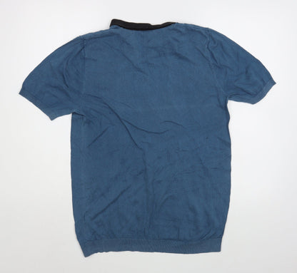 ASOS Mens Blue  Cotton  Polo Size M Collared Pullover