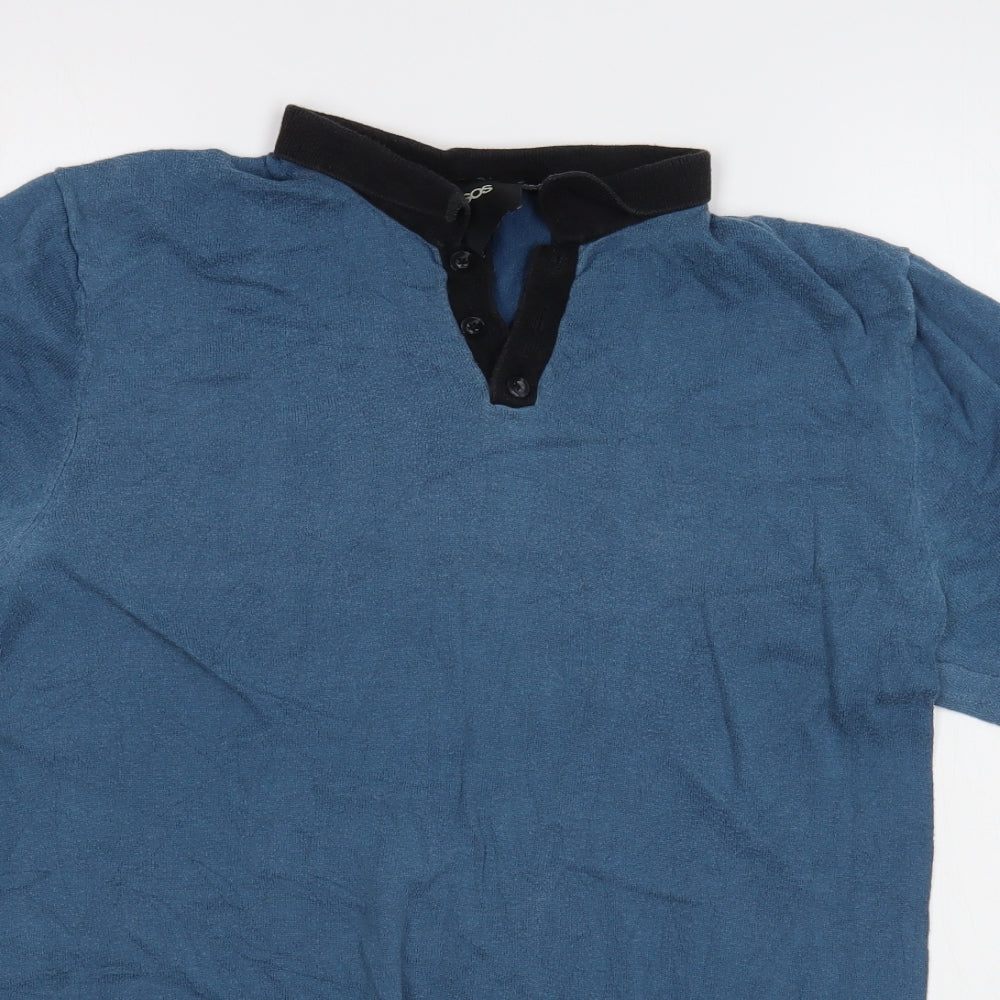 ASOS Mens Blue  Cotton  Polo Size M Collared Pullover