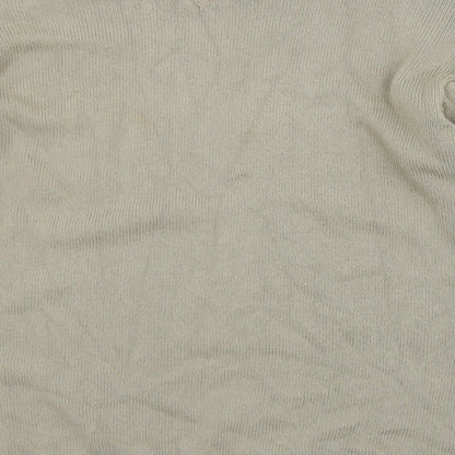 NEXT Mens Beige V-Neck  Cotton Pullover Jumper Size L