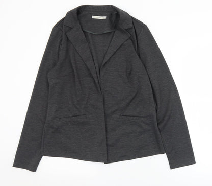 George Womens Grey Collared  Polyester Cardigan Jumper Size 14