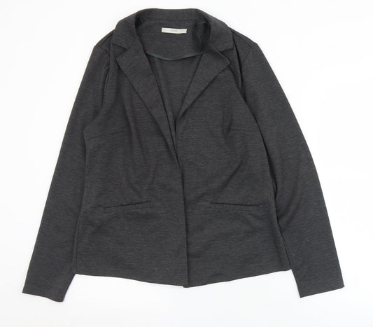 George Womens Grey Collared  Polyester Cardigan Jumper Size 14