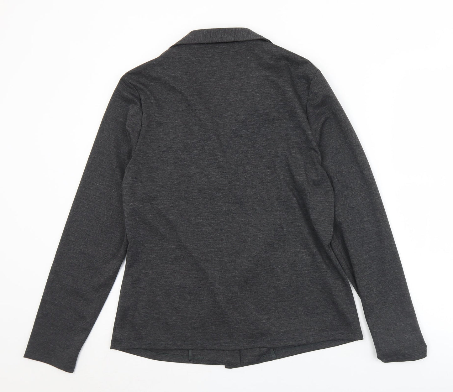 George Womens Grey Collared  Polyester Cardigan Jumper Size 14