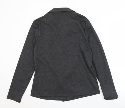 George Womens Grey Collared  Polyester Cardigan Jumper Size 14